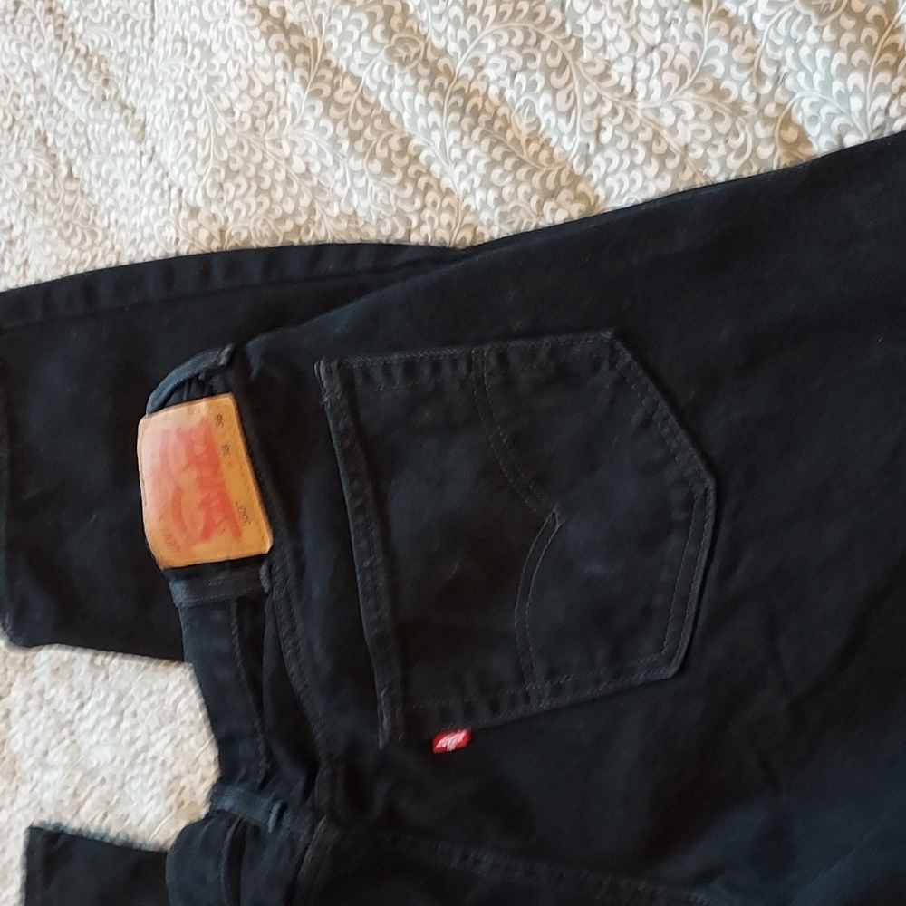 LEVI mens Black JEANS size 38 - Picture 4 of 5
